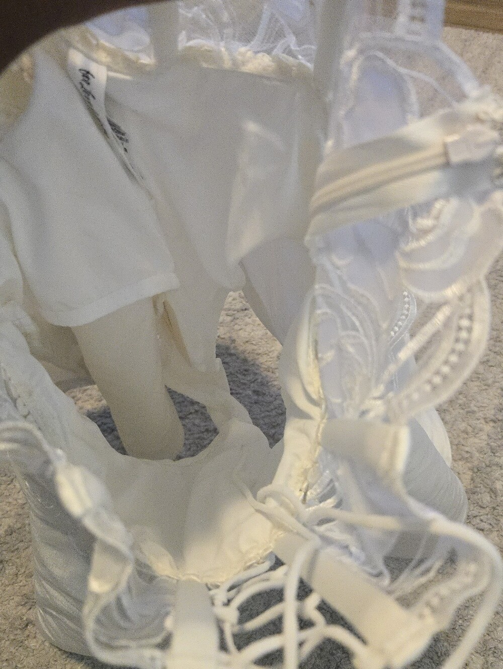 For Love & Lemons White "Blushing Blooms" Corset Satin Mini Skirt Skort - Size S - Picture 8 of 10